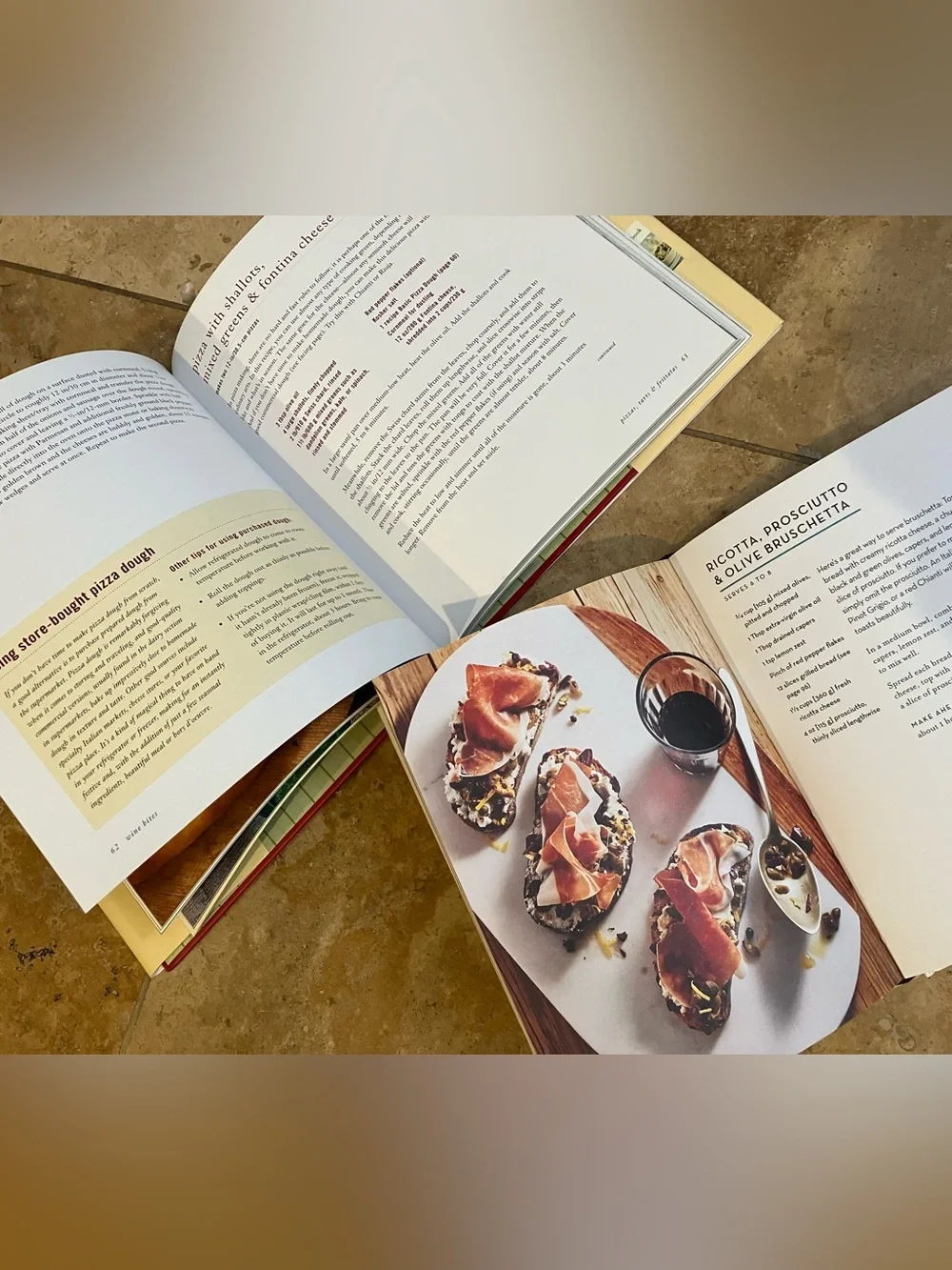 2 Wine & small plates cookbooks with 2-sided Wine and Food Matching Wheel
